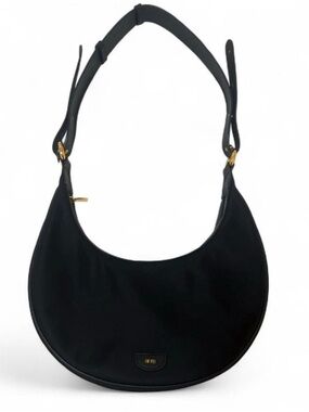 JW PEI Black Crescent Shoulder Bag with Gold Hardware